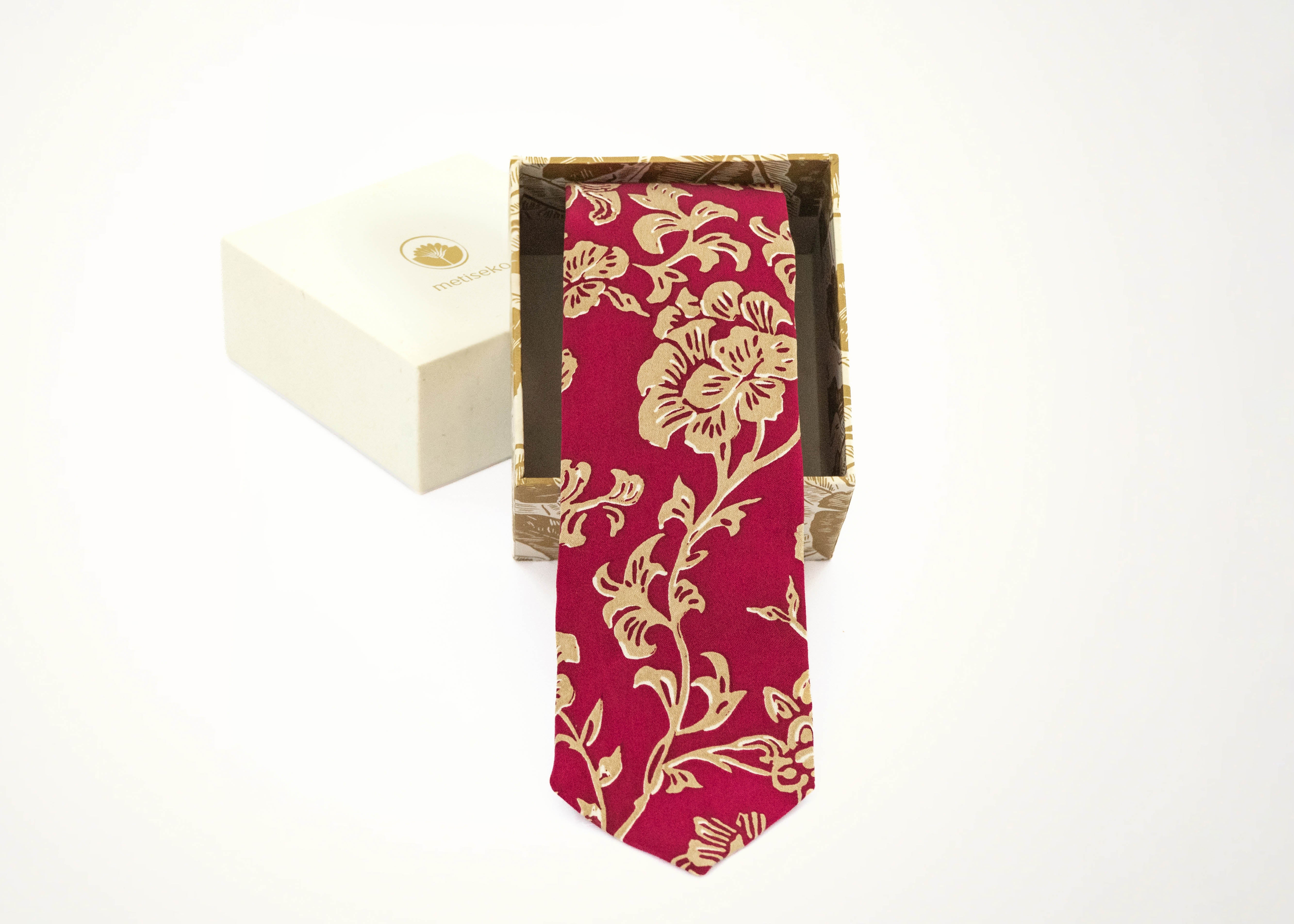 SLIM TIE - CRIMSON PEONY